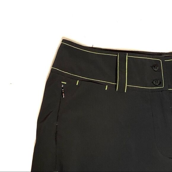 Antigua black with green trim golf shorts size 8 - Picture 2 of 14